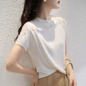 벨로 시스루 포인트 라운드 반팔 탑 3COLOR_P339172180
