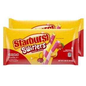 스타버스트 스왈러즈 스틱 캔디 카라멜 Starburst Swirlers Gummy Candy 84g 2개