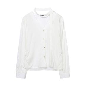 타이 브이넥 버튼업 블라우스 EB1BA032D_P390706960