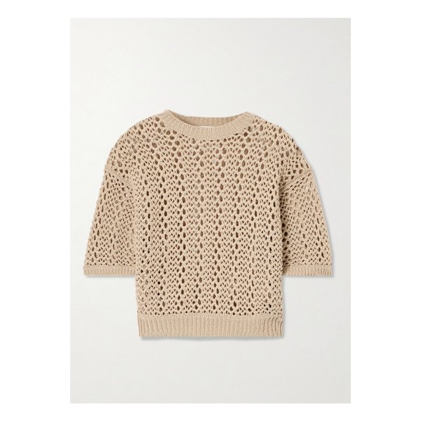 브루넬로쿠치넬리 오픈니트 코튼 혼방 스웨터 베이지 1647597337392753