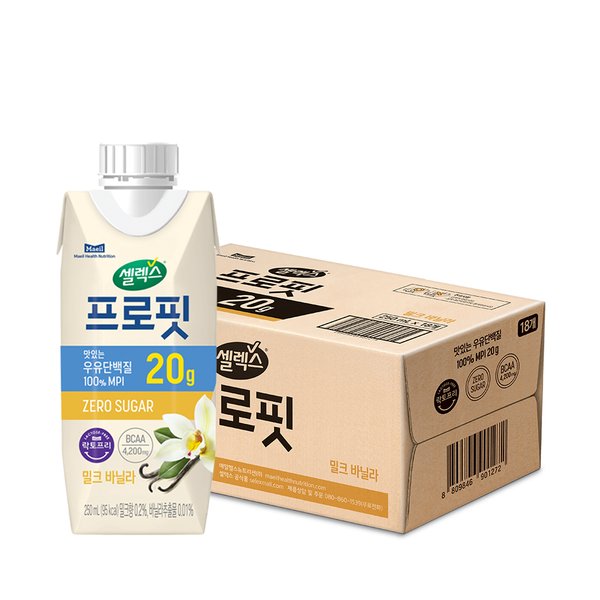 프로핏 우유단백질 MPI 드링크 밀크 바닐라 1박스 (250ML x 18입)