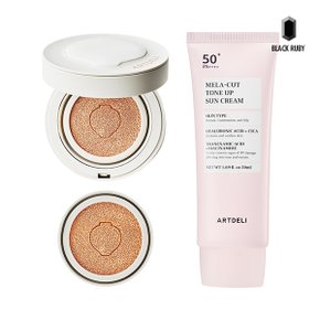 아트델리 도자기광쿠션 본품 21호 + 리필 + 멜라컷 선크림 50ml