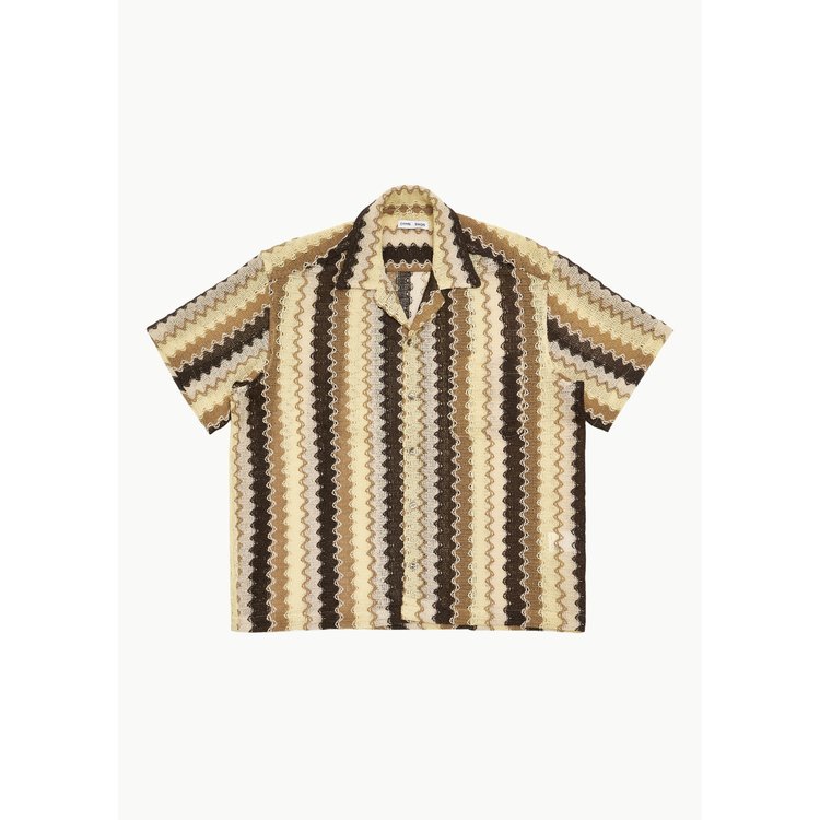 CMMN SWDN TURE KNITTED SHIRT IN BROWN WAVE