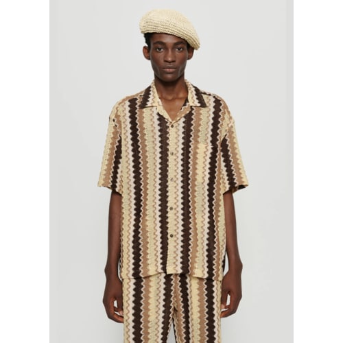 커먼스웨덴 CMMN SWDN TURE KNITTED SHIRT IN BROWN WAVE - 신세계백화점