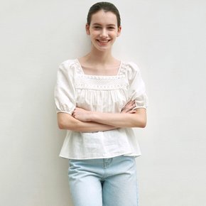 [YAN13] SQUARE NECK RAGLAN BLOUSE_LIGHT BEIGE