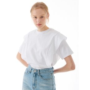 CUTTING LINE FRILL T-SHIRT WHITE