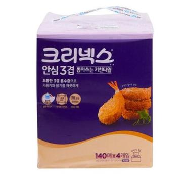  크리넥스 안심 3겹 뽑아쓰는 키친타월 140매 4개