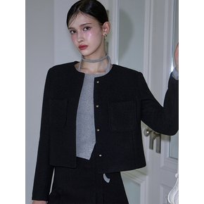 Pocket Tweed Jacket [Black]