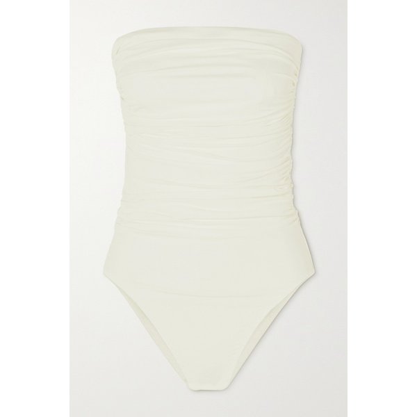 프란 스트랩리스 주름 스트레치 크레이프 보디스 화이트 1647597315454670