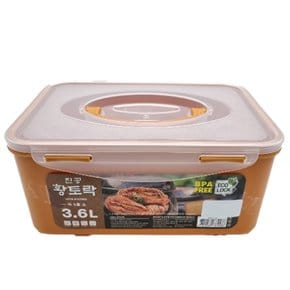 황토락 김치통 5호 소 3.6L 핸들 밀폐 절임 보관용기