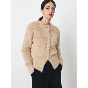 TFF FLUFFY ROUND NECK KNIT CARDIGAN_3COLORS