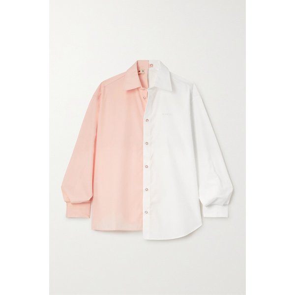비대칭 투톤 코튼 포플린 셔츠 핑크 1647597311364168