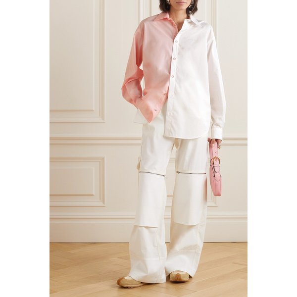 비대칭 투톤 코튼 포플린 셔츠 핑크 1647597311364168