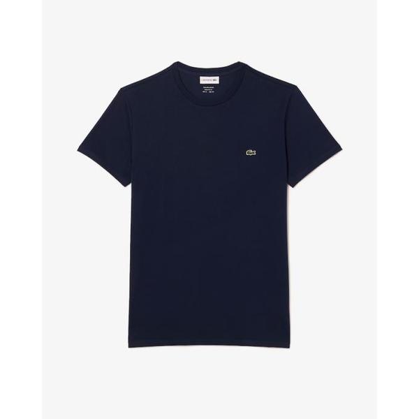 확대된 대표 라코스테 피마 코튼 저지 크루넥 티셔츠 TH6709166 NAVY DOM
