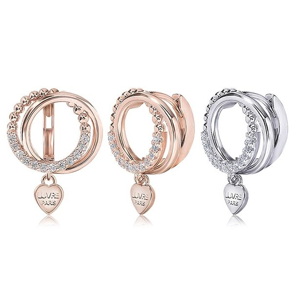 14K G.F 로더 하트 원터치 링 귀걸이 EA3102