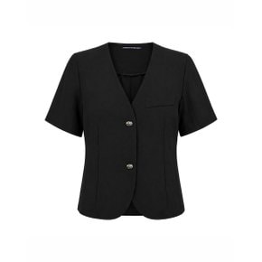 노카라 브이넥 페미닌 심플 반팔 자켓 (EC2JK012D)