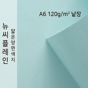 종이문화 뉴씨플레인 얇은 양면색상지 120g A6 No.05 연하늘색 낱장 1매 색지
