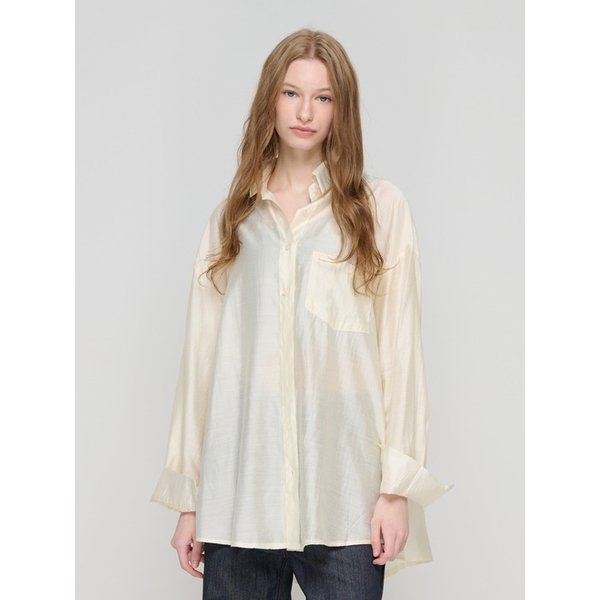 링클프리 오버 셔츠 (아이보리)