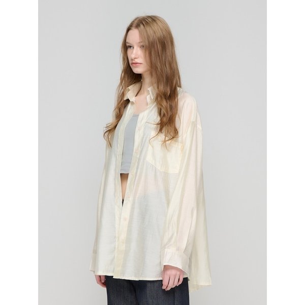 링클프리 오버 셔츠 (아이보리)