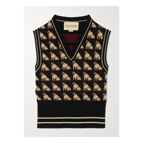 스트라이프 울 자카드 베스트 블랙 46376663162855315