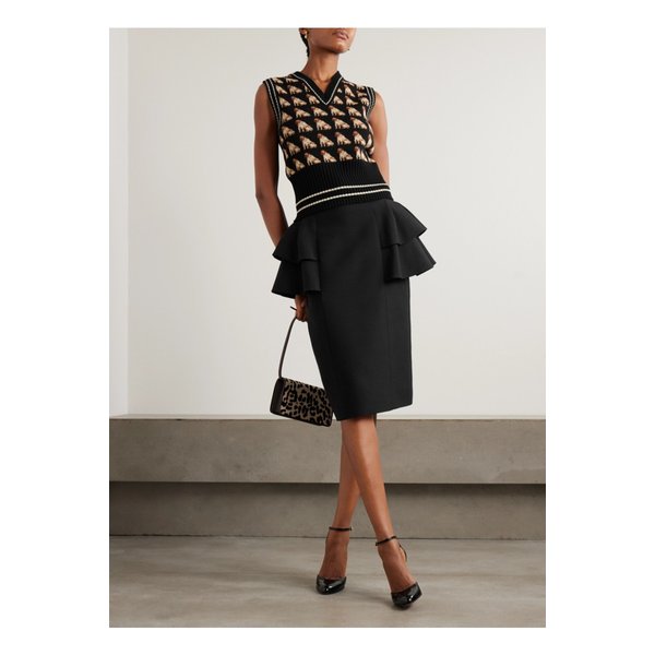 스트라이프 울 자카드 베스트 블랙 46376663162855315