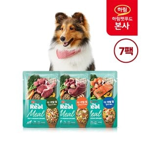 강아지 더리얼 밀 7일팩_3종 60g, 총 7팩 (연어,오리,양) 건강식