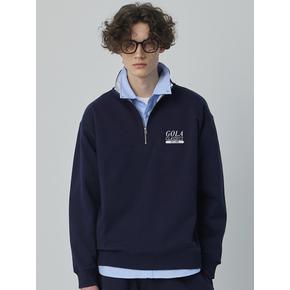 SERIF LOGO HALF ZIP SWEATSHIRTS [NAVY]