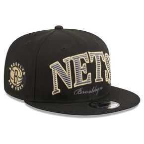 [해외] 969625 뉴에라 모자 NBA 브루클린 네츠 Golden Tall Text 9FIFTY Hat Black