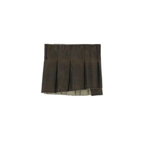 washed leather lap skirt_brown_24ss