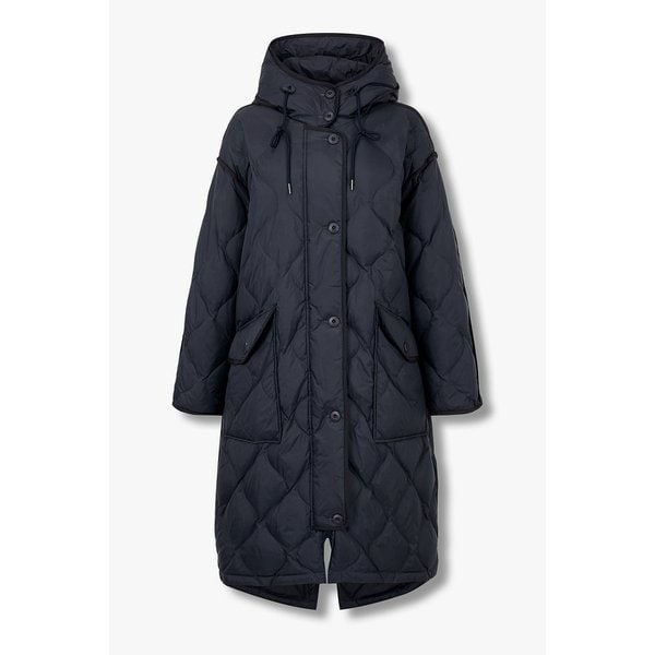 항아리 퀼팅 후디 경량 롱 다운점퍼 9195414025056