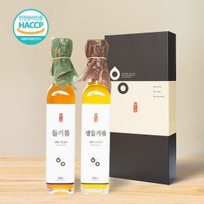 [웰굿]국산 들기름 생들기름 선물세트 5호(들기름,생들기름,각250ml)(+선물박스,쇼핑백)