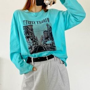 마켓포토프린팅 라운드박스 긴팔롱티셔츠 가을데일리 루즈핏나염 빅사이즈 면캐주얼_P435189286