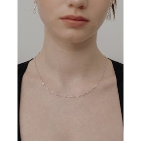 [Silver925] WE009 Textured link chain necklace