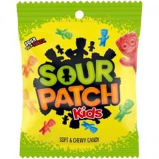 [해외직구] 사워  패치  키즈  SOUR  PATCH  키즈  부드럽고  쫄깃한  홀리데이  캔디  3.6온스  페그  백