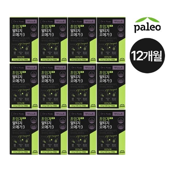 [닥터스노트]초임계 알티지 rTG 오메가3 12박스(1,050mg*30캡슐*12박스/...