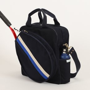 테니스 가방 TENNIS BAG_NAVY with cream and royal blue stripe