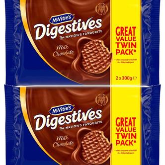  [해외직구] McVities 맥비티 다이제스티브 밀크초콜릿 비스킷 316g 2개입 2팩