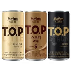 맥심 티오피 200ml) 라떼12 + 스모키라떼12 + 블랙12 (총36캔) / 캔커피 TOP 커피음료