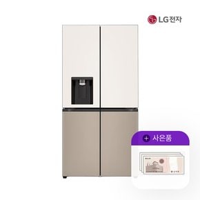 오브제냉장고 엘지 얼음정수기 820L 베이지브라운 W824GBC172S 월127000원 5년약정