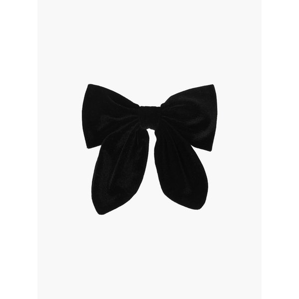 클래식 벨벳 리본 대집게핀(Black)