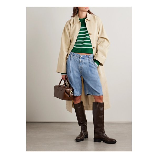 라 리뉴 미니 마린 스트라이프 울 캐시미어 혼방 스웨터 에메랄드 1647597354765390