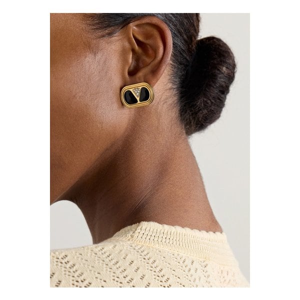 골드톤, 에나멜 및 크리스탈 귀걸이 1647597353595699