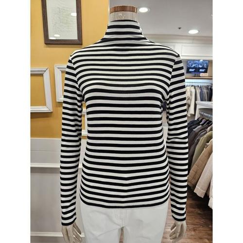 BCBG 세이브존01 하이넥 스트라이프 티셔츠 B5D9X406A(1)