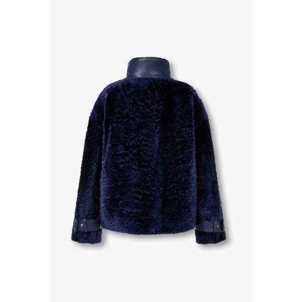 여성 하이넥 나파 디테일 시어링 자켓 A525309504000