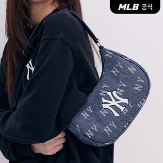 MLB [코리아공식]클래식 모노그램 데님 호보백 NY (Indigo)