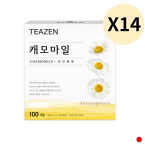 티젠 캐모마일 차 허브 음료 티백 대용량 100T X 14