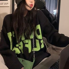 (4Color)영문 라운드 긴팔 니트