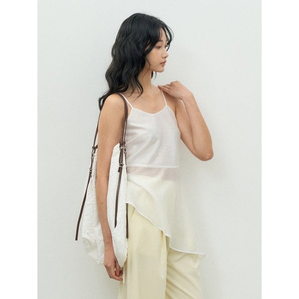 UNBALANCE FRILL SLEEVELESS TOP WHITE MBESTO015WH