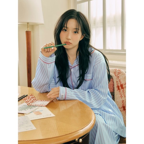 [해원 PICK] 실크핏 클로에 긴팔 커플 잠옷 세트