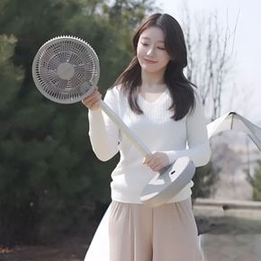 접이식 무선 선풍기 폴딩팬 써큘레이터 저소음 BLDC 리모컨 캠핑 베이지